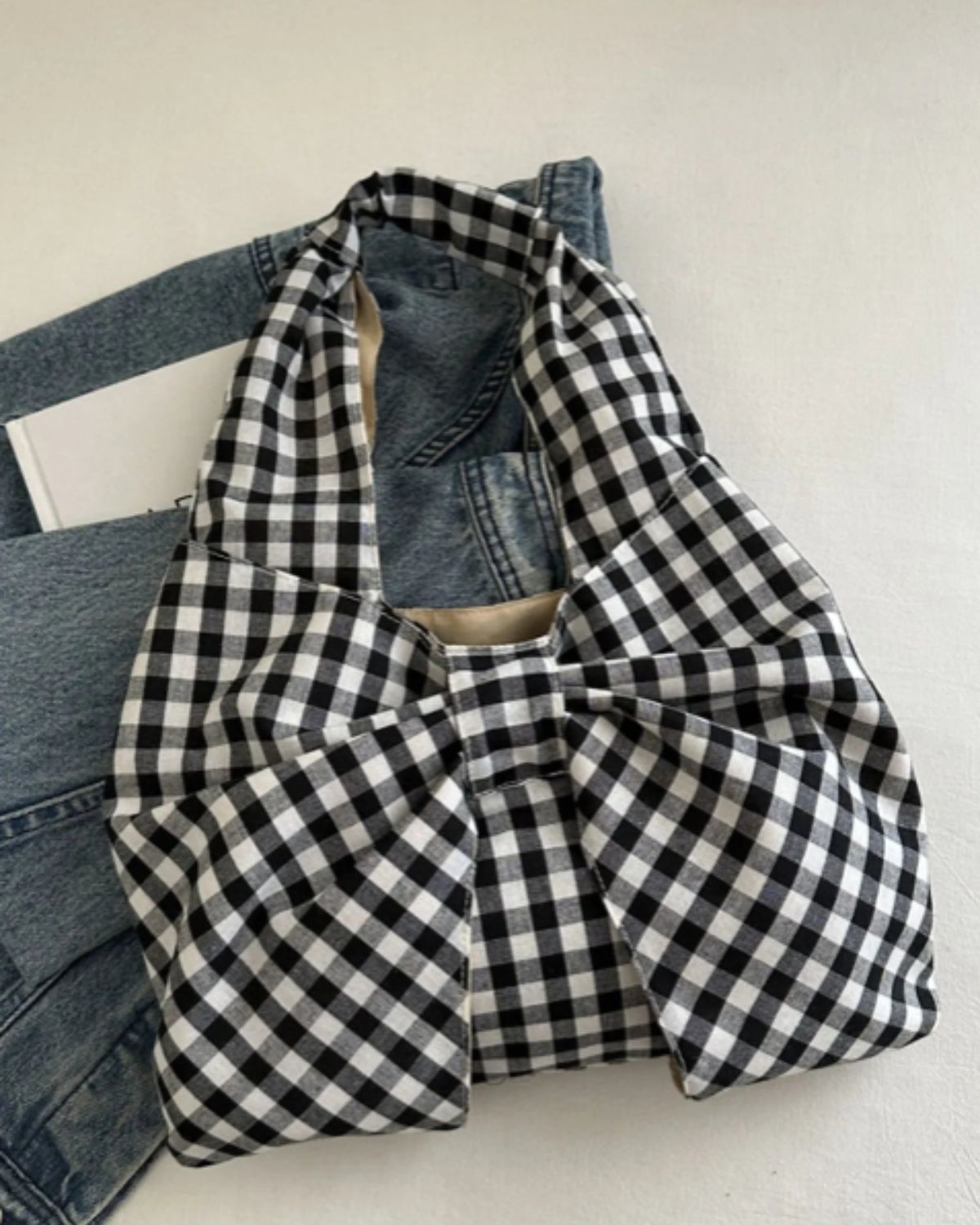 Women’s Bow Shoulder Bag | Ruched Soft Tote Purse
